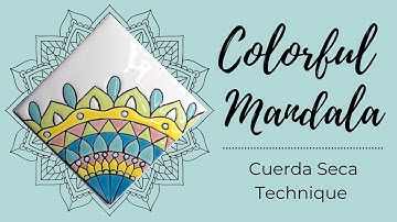 Colorful Mandala Tile - Hand Painted Ceramics Using Cuerda Seca Technique