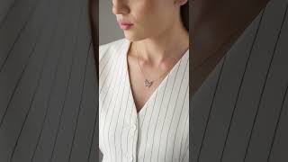 Gümüşistan 925 Ayar Gümüş Zirkon Taş Detaylı Kelebek Kolye