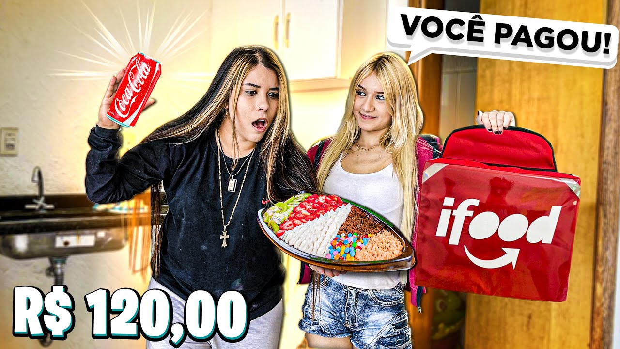 24 HORAS COMPRANDO IFOOD NO CARTÃO DA LARISSA SEM ELA SABER!