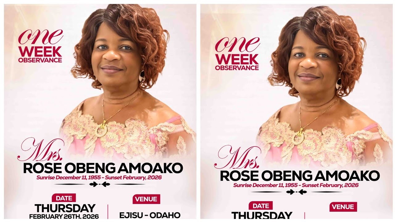 One Week Observation Of The Late Mrs. Rose Obeng Amoako