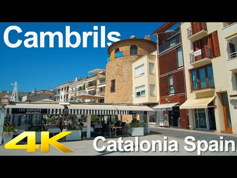 Tiny Tour | Cambrils Spain | Walk through pedestrian streets along the coastline 2019 Summer