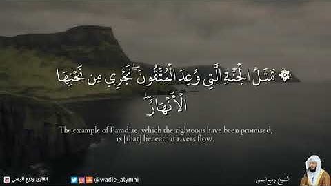 ‏﴿مَّثَلُ الْجَنَّةِ الَّتِي وُعِدَ الْمُتَّقُونَ﴾  تلاوة عذبة بمنتهى الجمال - وديع اليمني