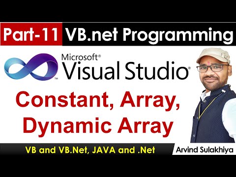 Part-11- Beginners Vb.net Tutorial in Hindi-  Constant and Arrays | Visual Studio By Arvind