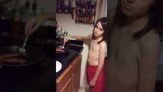 Rhyden's first time cooking