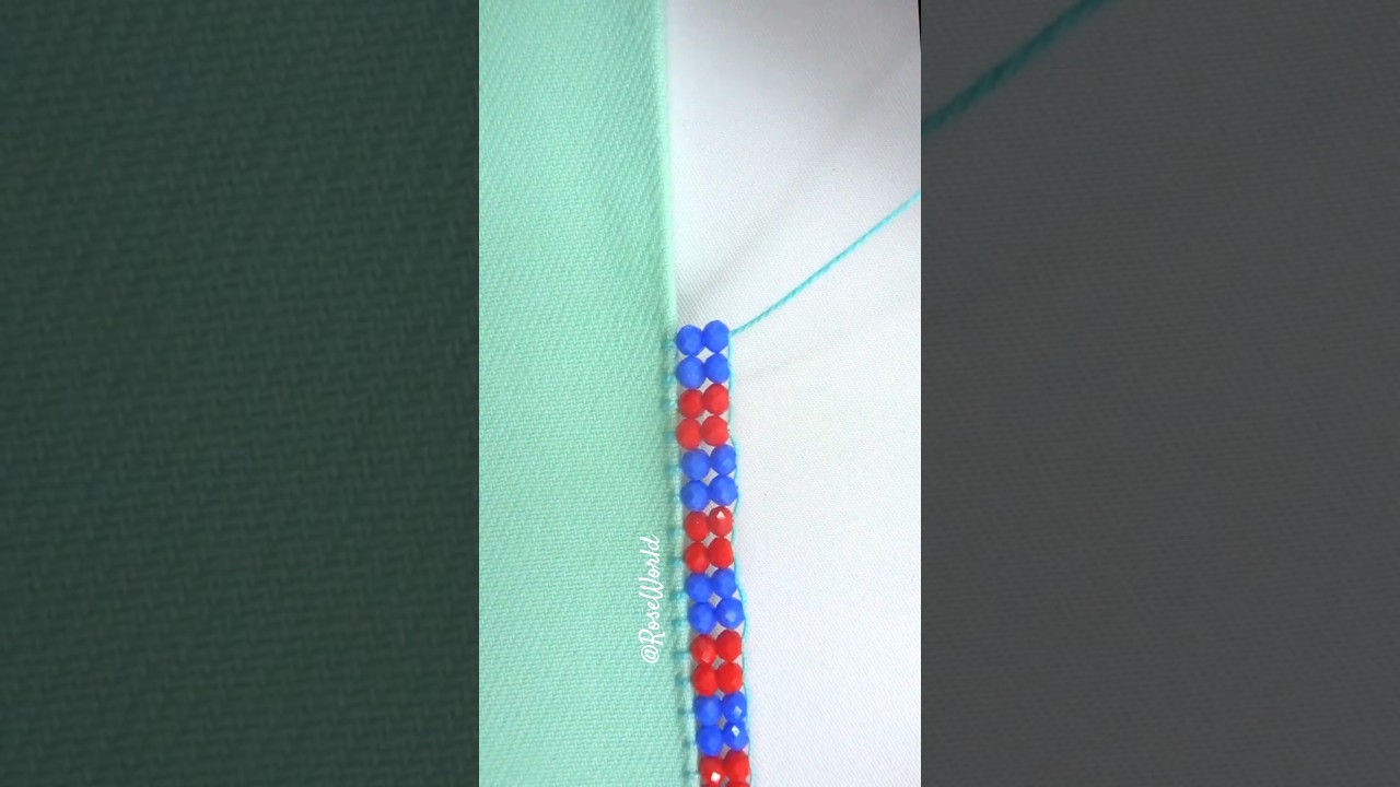 So Pretty hand embroidery border design with sewing needle 🧵🪡 