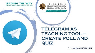 Telegram as Teaching Tools - Poll and Quiz