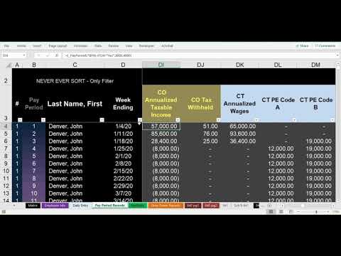 Colorado State Tax Withholding - 2021 Payroll in Excel - YouTube