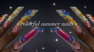 COLORFUL SUMMER NAILS✨| Nail Reserve LA Polish Collection + eclectic nail art!✨