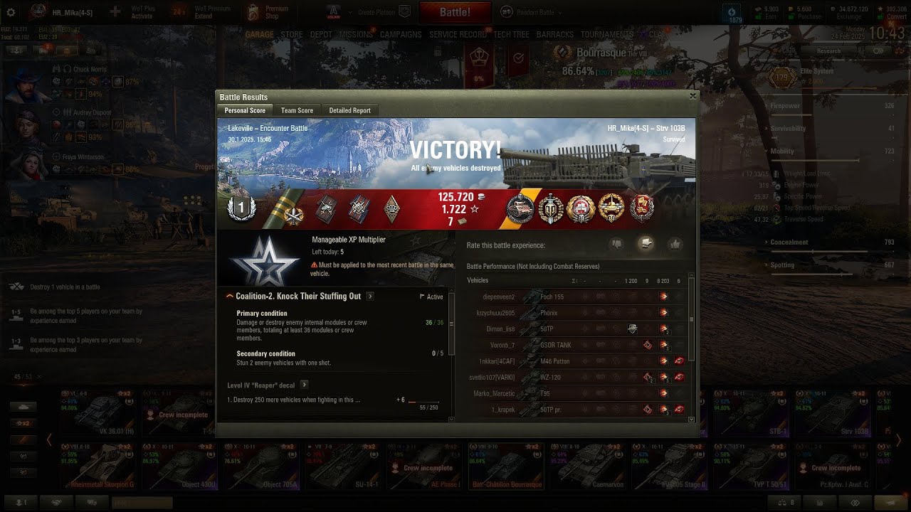 WoT Strv103B Farming, 8,2k dmg, 6 kills