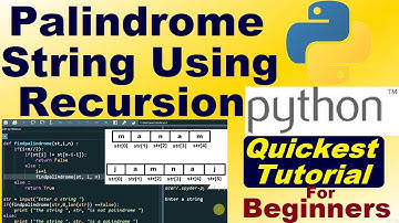 Check if string is palindrome using recursion in python | Learning Python #palindromestring #python