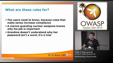 OWASP AppSec USA 2010: Keynote: Bill Cheswic 1/3
