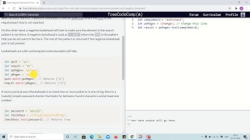 Tutorial 29 - positive and negative lookaheads in regex - freecodecamp