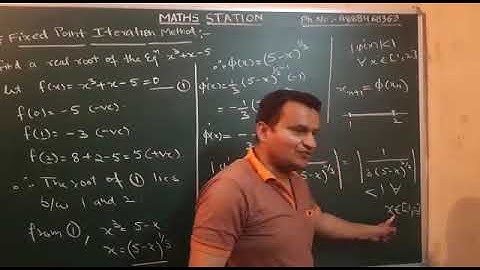Fixed point iteration Method in Hindi