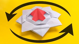картинка: Оригами: юла. Как сделать юлу из бумаги А4 без клея и без ножниц - сложное оригами