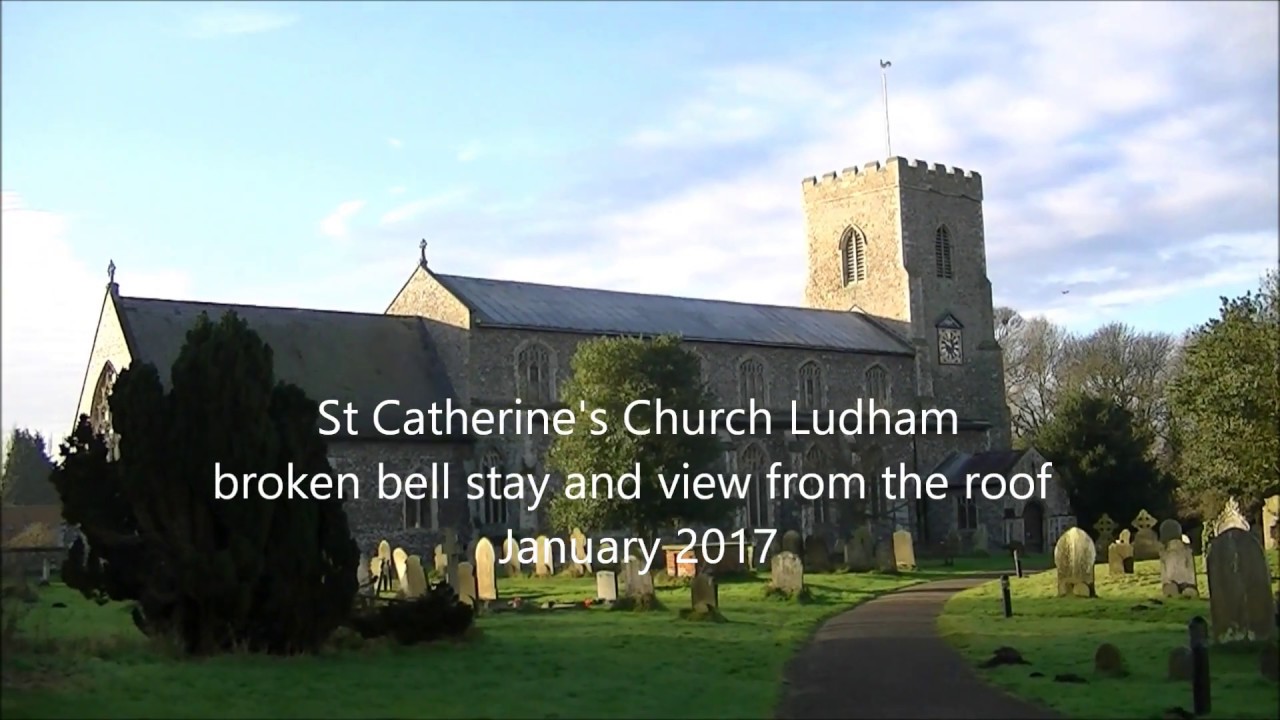 Ludham St Catherine's broken bell stay and view from roof Jan 2017