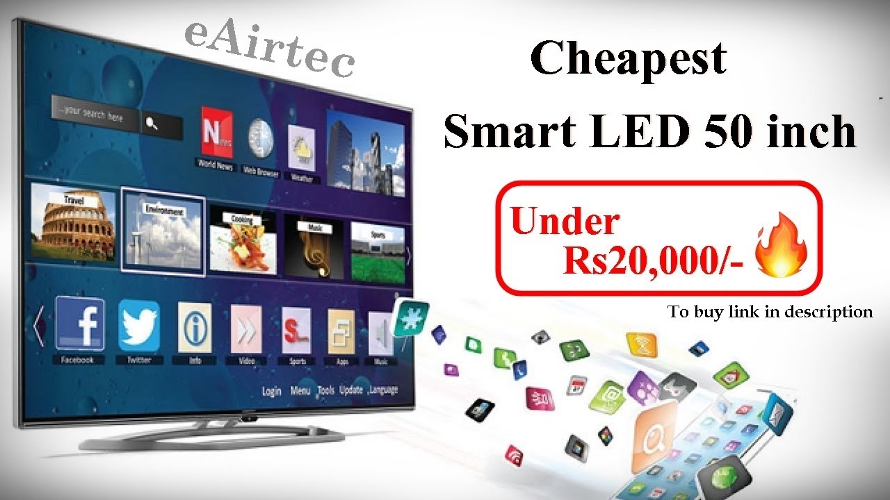 Cheapest Smart LED 50 inch under 20,000/- | Model 2020 | eAirtec | Specification | Play seven