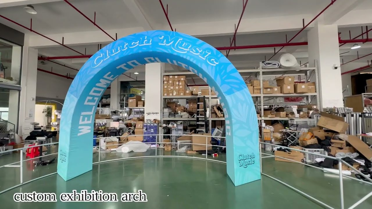 Half-circle shape portable trade show arch banners lightweight  tension fabric display with OEM logo