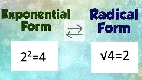 Convert Radical form to Exponential form| Radical form | Exponential form