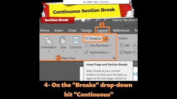 How to Continuous Section Break in MS Word
