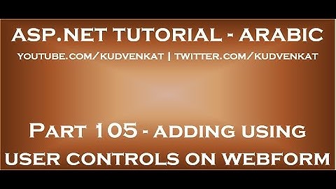 Adding using user controls on a webform in arabic