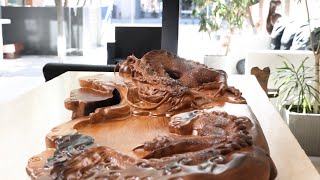 Dragon Tea Tray – Traditional Chinese Hand Carving