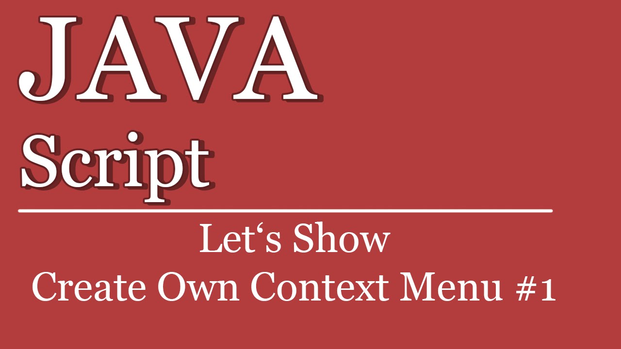 Let's Show #105 - Eigenes Contextmenü #1 | HTML | CSS | jQuery | own context menu - YouTube