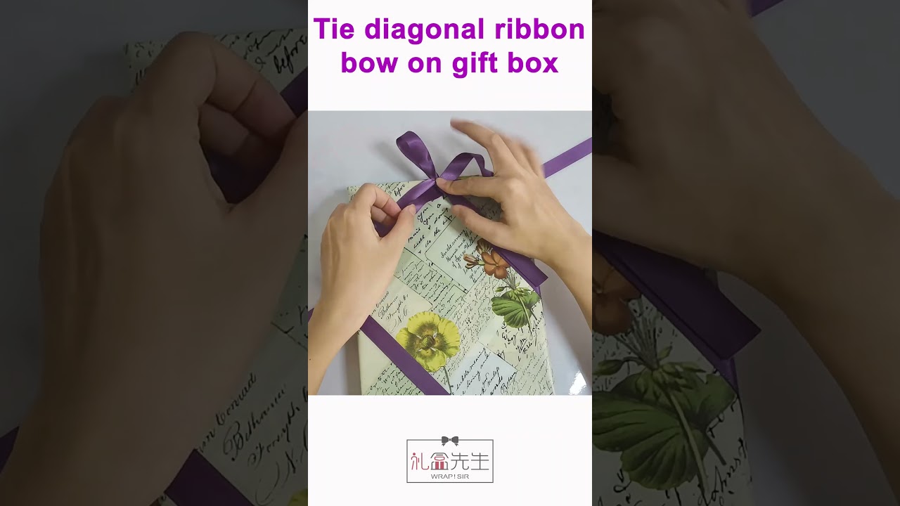 how to tie ribbon on gift box diagonally