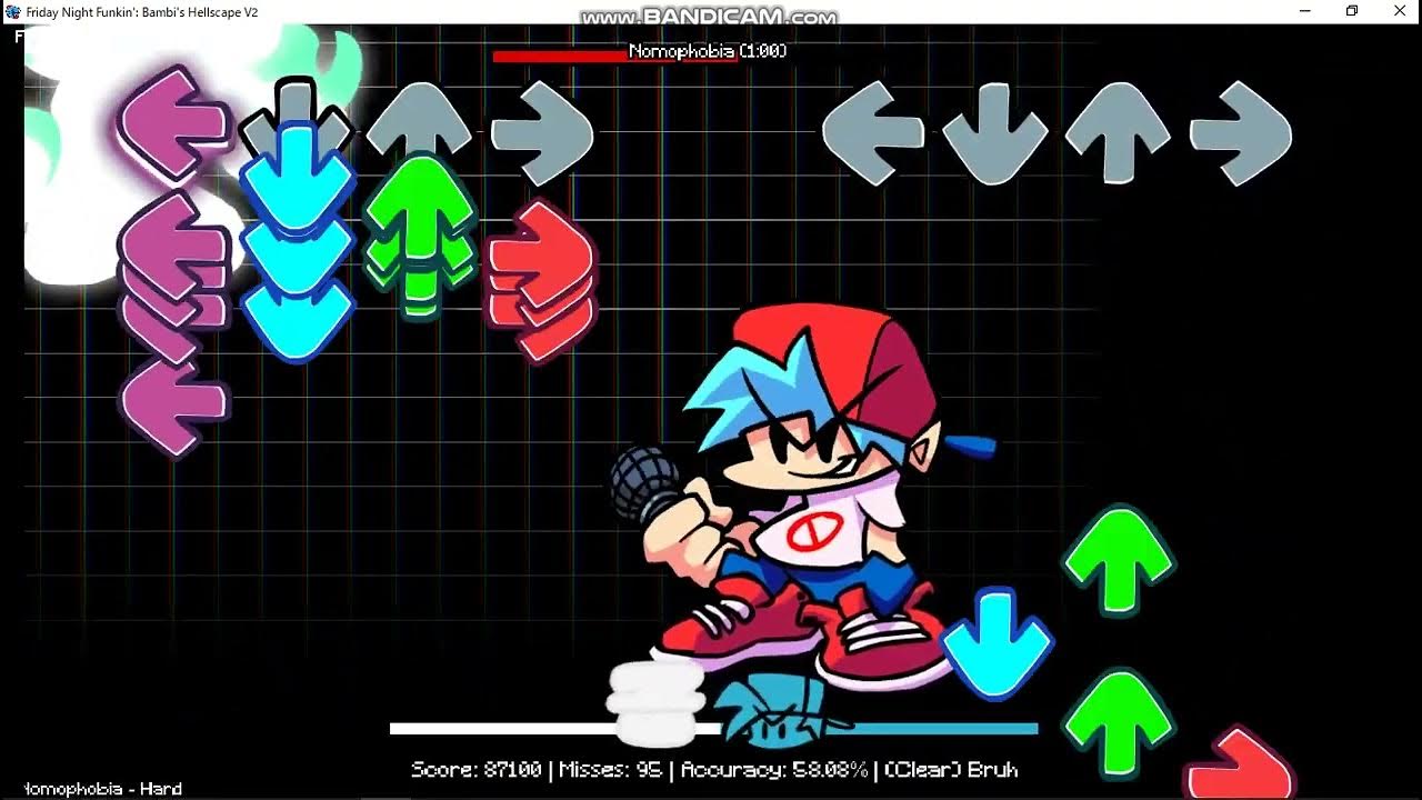 fnf Bambi's Hellscape Nomophobia Hard game play YouTube