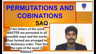 If The Letters Of The Word Master Arranged In The Dictionary Order.find The Rank Of The Word Remast