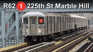 NYC MTA R62 1 Train 225th Street Marble Hill Subway Action