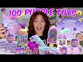 Unboxing 100 purple mystery toys rare finds