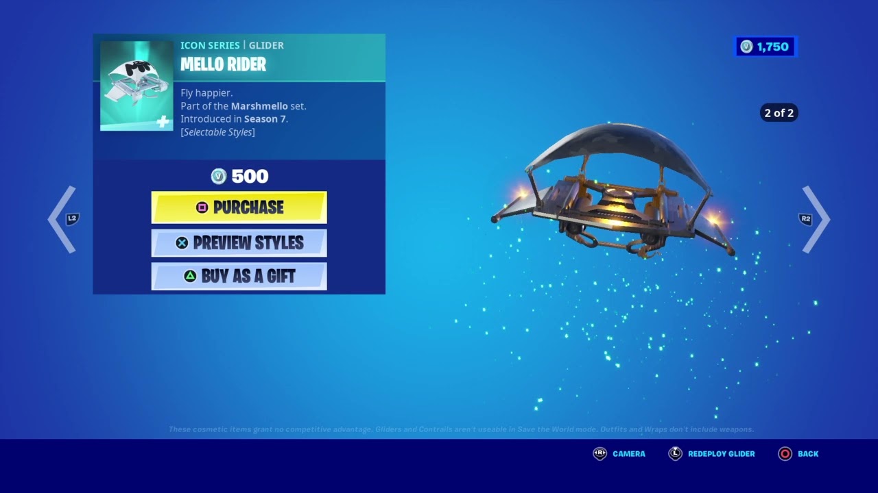 MELLO RIDER "GLIDER” (ICON SERIES) 500 V-BUCKS - FORTNITE SEASON 7