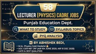 Lecturer cadre Punjab government physics detailed video syllabus and study material coaching