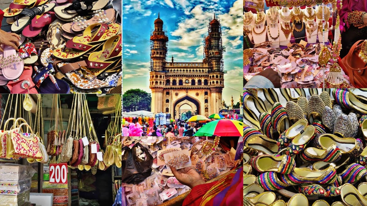 Charminar shopping in Hyderabad part1 Street shoppingLaad bazar