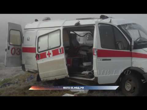 ДТП В Омске перевернулась газель скорой помощи