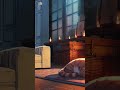 Crackling Fire & Sleepy Cat 🔥🐱 Cozy Night Ambience #Shorts #cracklingfire #sleep #cozynights