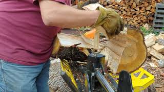 27ton Champion Log Splitter At Work Making Firewood