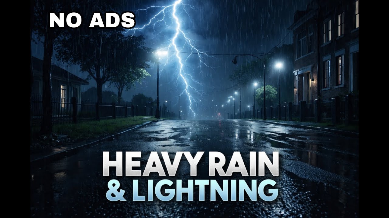 🌧️ Rainy Night Relaxing Rain on Empty Street | Insomnia Relief Sleep Sounds USA | calmwhisperasmr