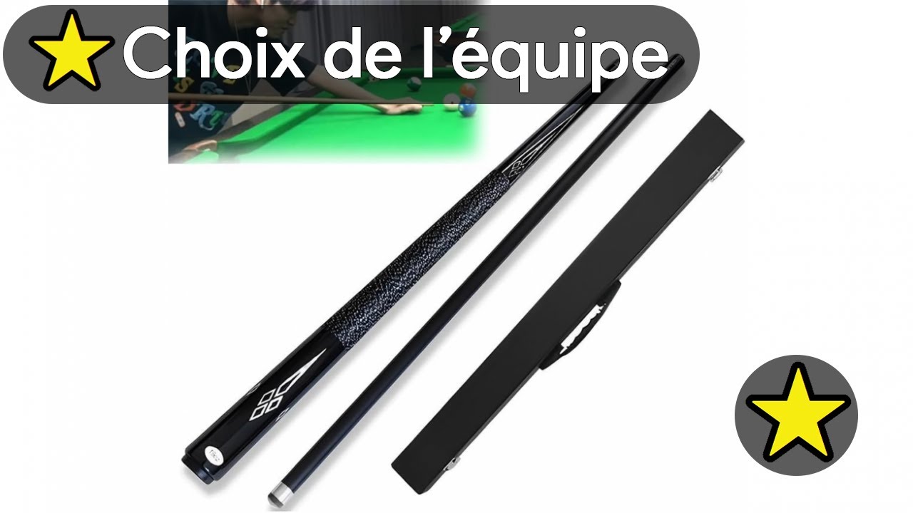 Queue De Billard Fibre Carbone 145 Cm - Pointe 9,5 Mm - 1/2 Démontable - Craie Incluse