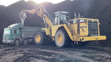 Huge Caterpillar 992G Wheel Loader Loading Trucks With One Pass - Sotiriadis/Labrianidis Mining