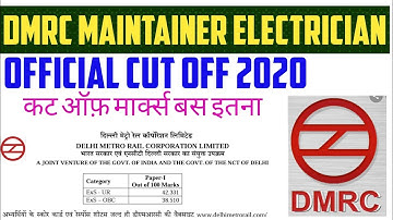 DMRC MAINTAINER ELECTRICIAN OFFICIAL CUTT OFF 2020 DMRC RESULT 2020 DMRC ELECTRICIAN FINAL RESULT 20