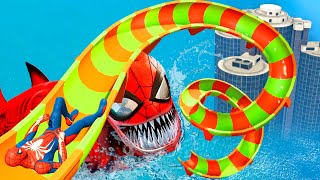 GTA 5 SPIDER SHARK | Water Slides Spiderman | WATER RAGDOLLS [Euphoria Physics] [Episode 2]