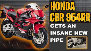 2002 Honda CBR 954RR Fireblade Gets an Insane New Shorty GP Exhaust Pipe