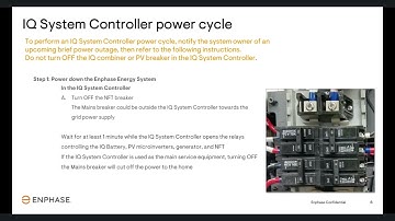 How to power cycle the IQ System Controller
