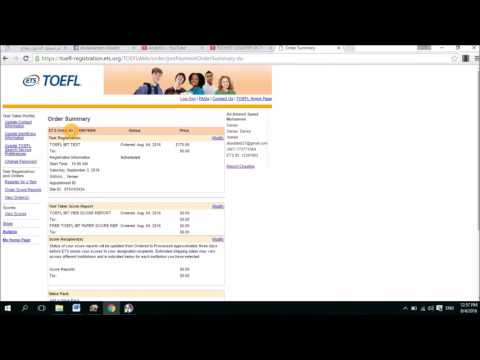 How to register for the TOEFL iBT online ETS page كيفية التسجيل لاختبار التوفل الدولي عبر الانترنت