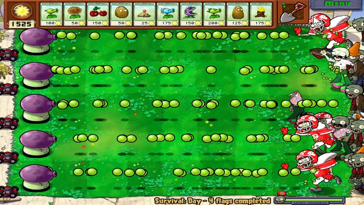 Fume-shroom shoots pea vs Zombies | Plants vs. Zombies