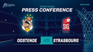 Filou Oostende v SIG Strasbourg - Press Conference - Basketball Champions League 2018