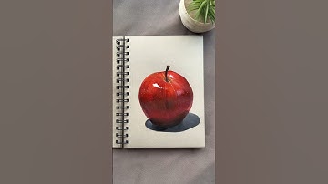 Apple 🍎 Acrylic on Paper #realisticart #stilllife #acrylicpainting #artshorts