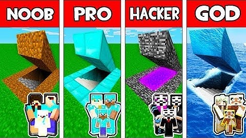 Minecraft NOOB vs PRO vs HACKER VS GOD : FAMILY SECRET BUNKER HOUSE in Minecraft Animation