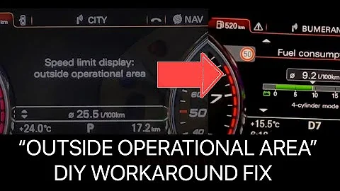 Audi Sign Recognition "Out of Operational Area" error FIX DIY HOW-TO